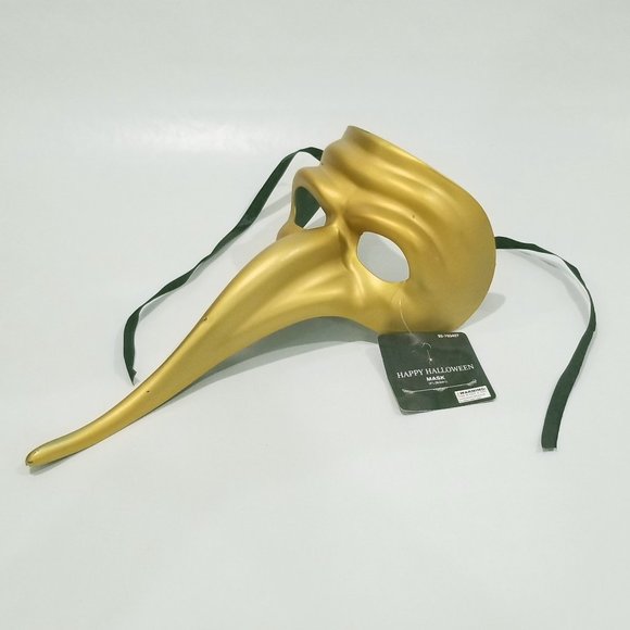 Momentum Brands - Scaramouche Venetian Half Mask - Long Nose - Gold - Picture 2 of 13